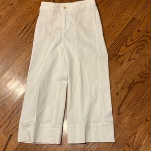 Anthropologie white cropped wide leg chinos size 0 excellent condition